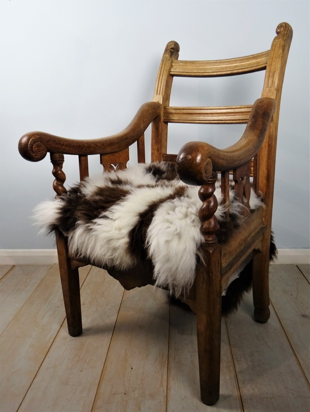 Oak Irish Open Armchair Country Chair View II