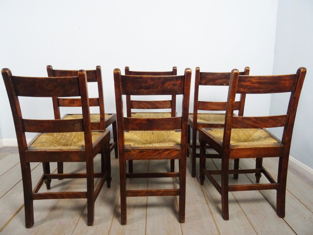Set of six late C18th Mahogany and Fruitwood Country House Chairs View II