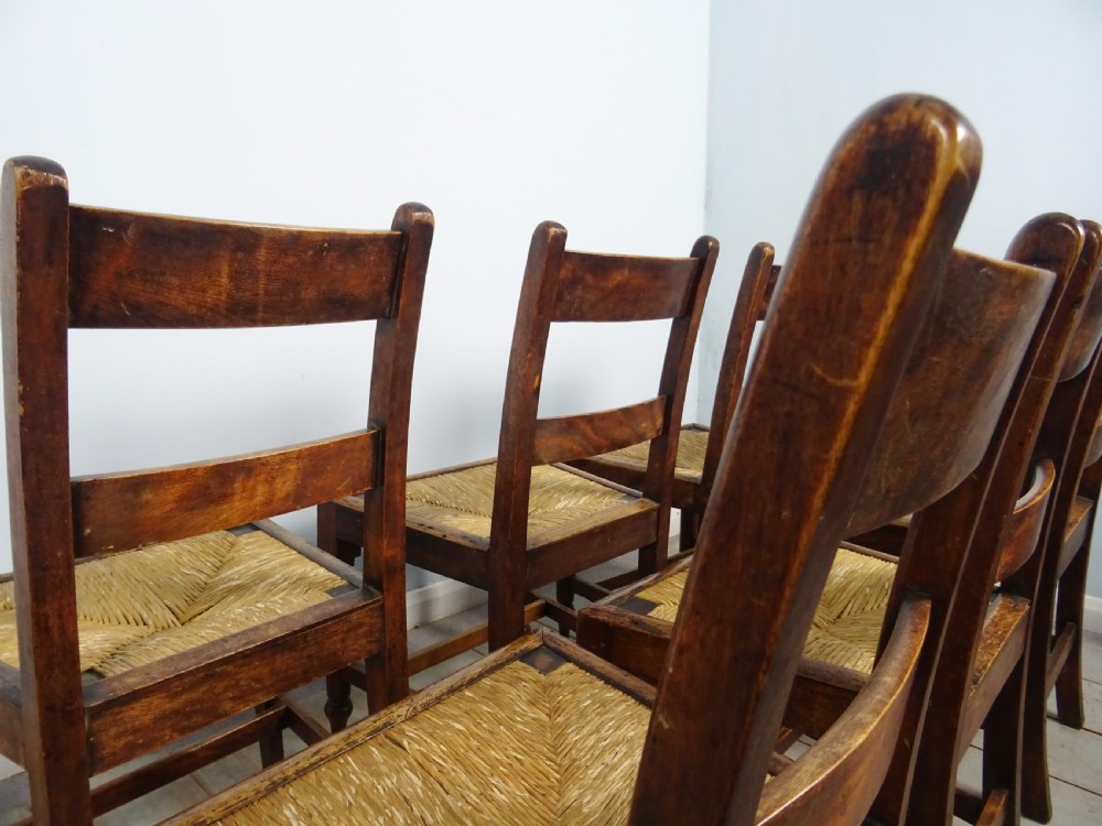 Set of six late C18th Mahogany and Fruitwood Country House Chairs View V