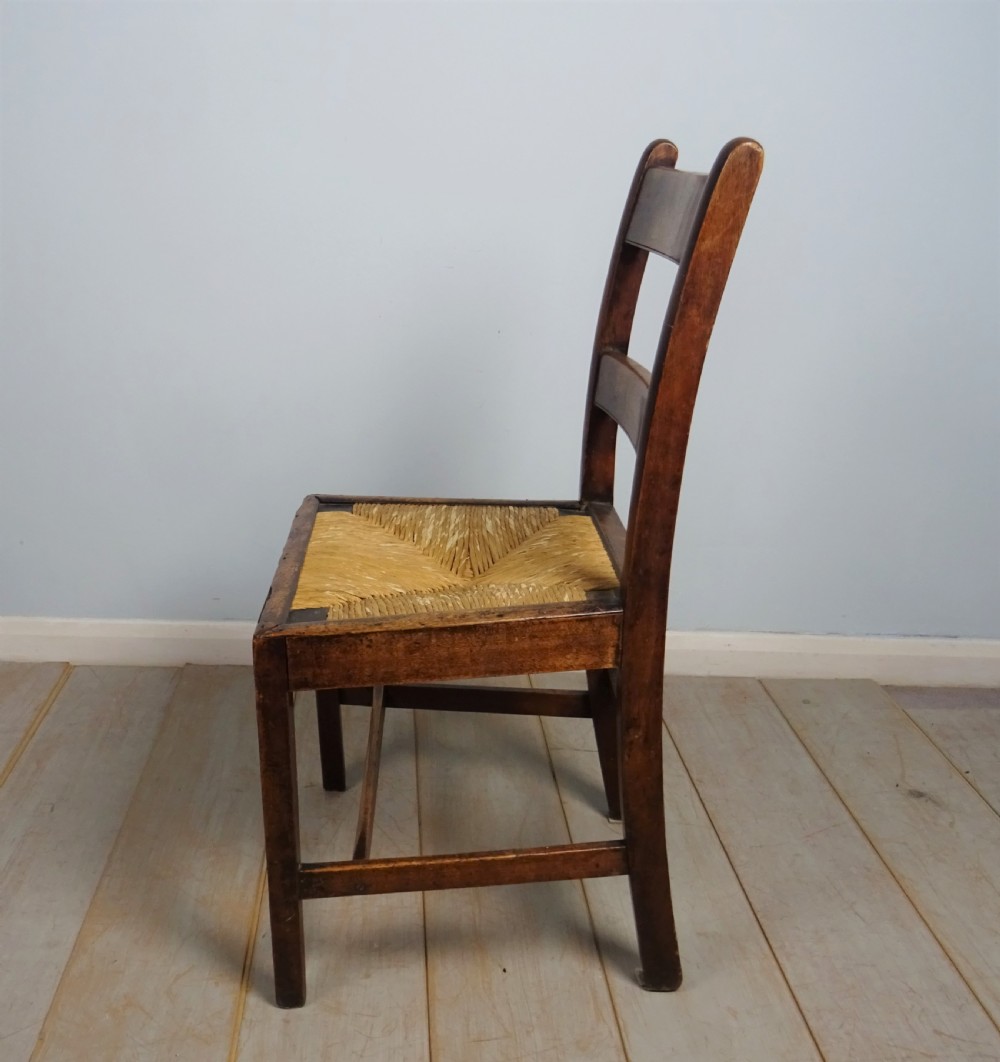 Set of six late C18th Mahogany and Fruitwood Country House Chairs View X
