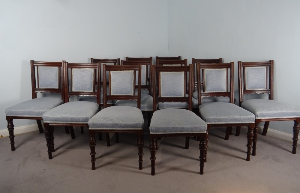 Set Of 12 Maple & Co. London Walnut Dining Chairs View XXIII