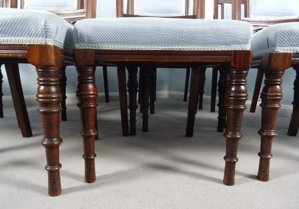 Set Of 12 Maple & Co. London Walnut Dining Chairs View XVI