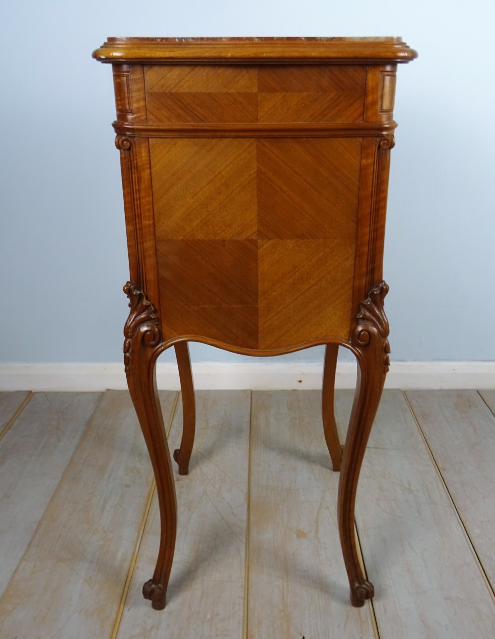 Pair of French Walnut and Marble Bedside Cupboards View VII