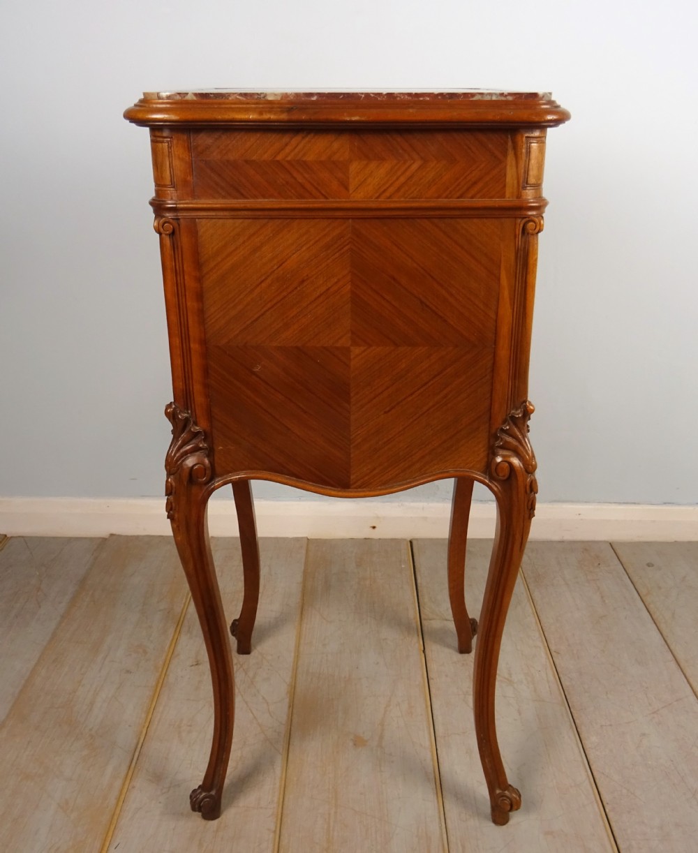 Pair of French Walnut and Marble Bedside Cupboards View VIII