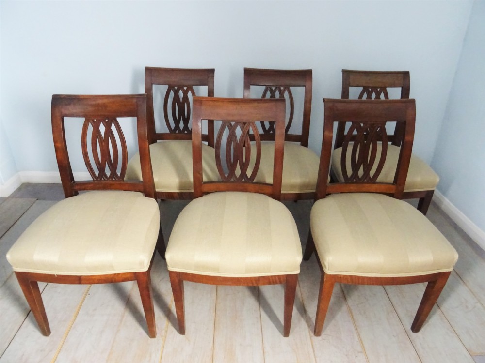 Set of 6 Directoire Walnut Italian Chairs View III