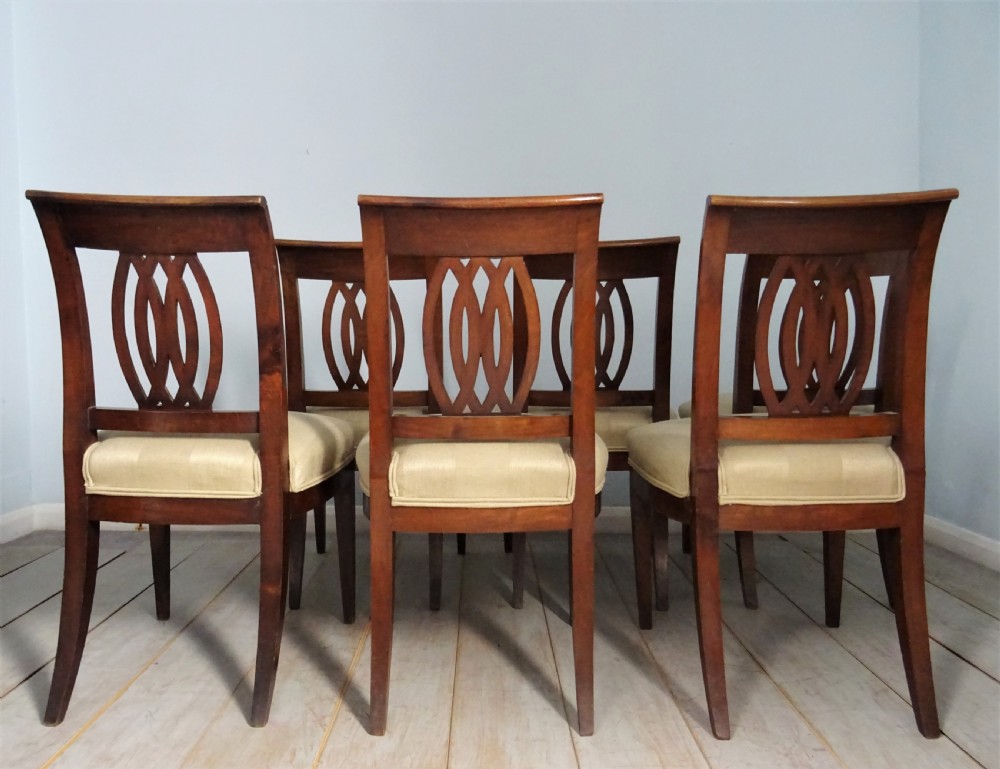 Set of 6 Directoire Walnut Italian Chairs View IV