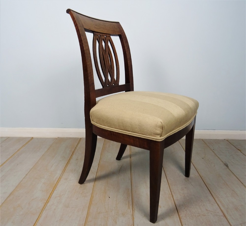 Set of 6 Directoire Walnut Italian Chairs View VII