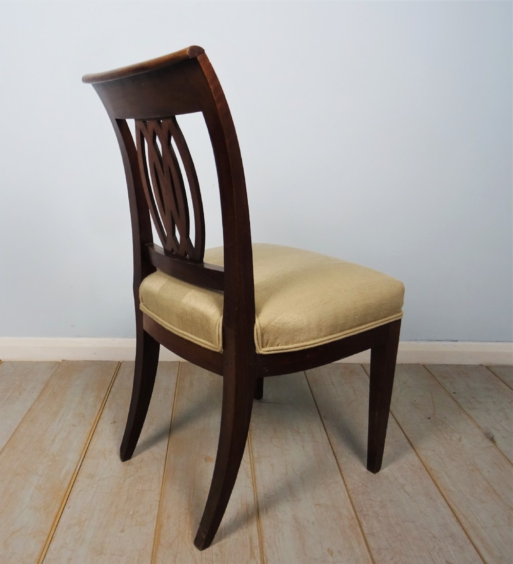 Set of 6 Directoire Walnut Italian Chairs View VIII
