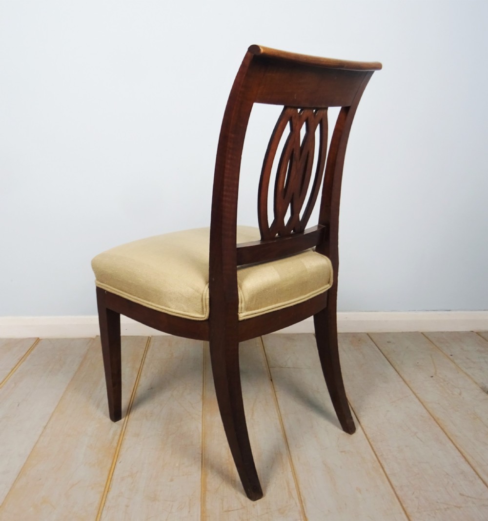 Set of 6 Directoire Walnut Italian Chairs View IX