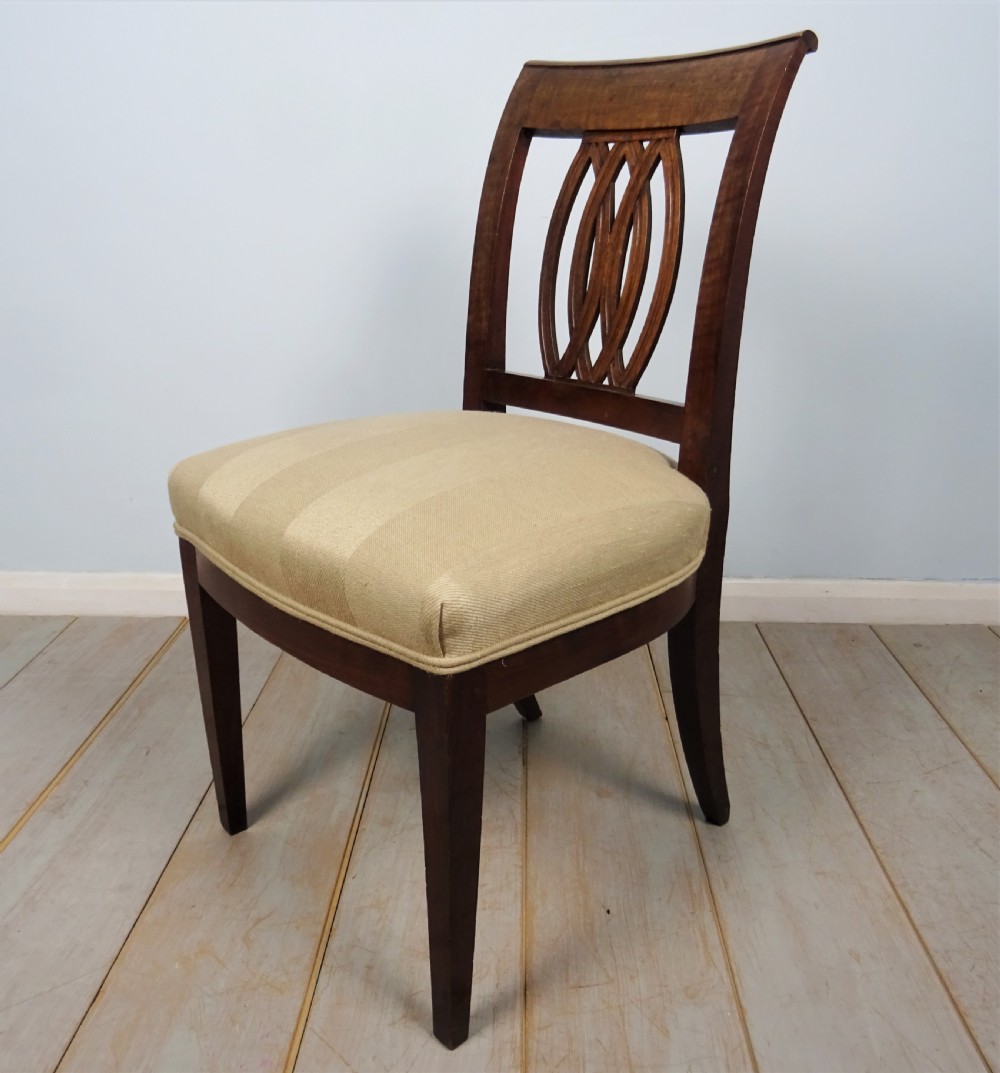 Set of 6 Directoire Walnut Italian Chairs View XI