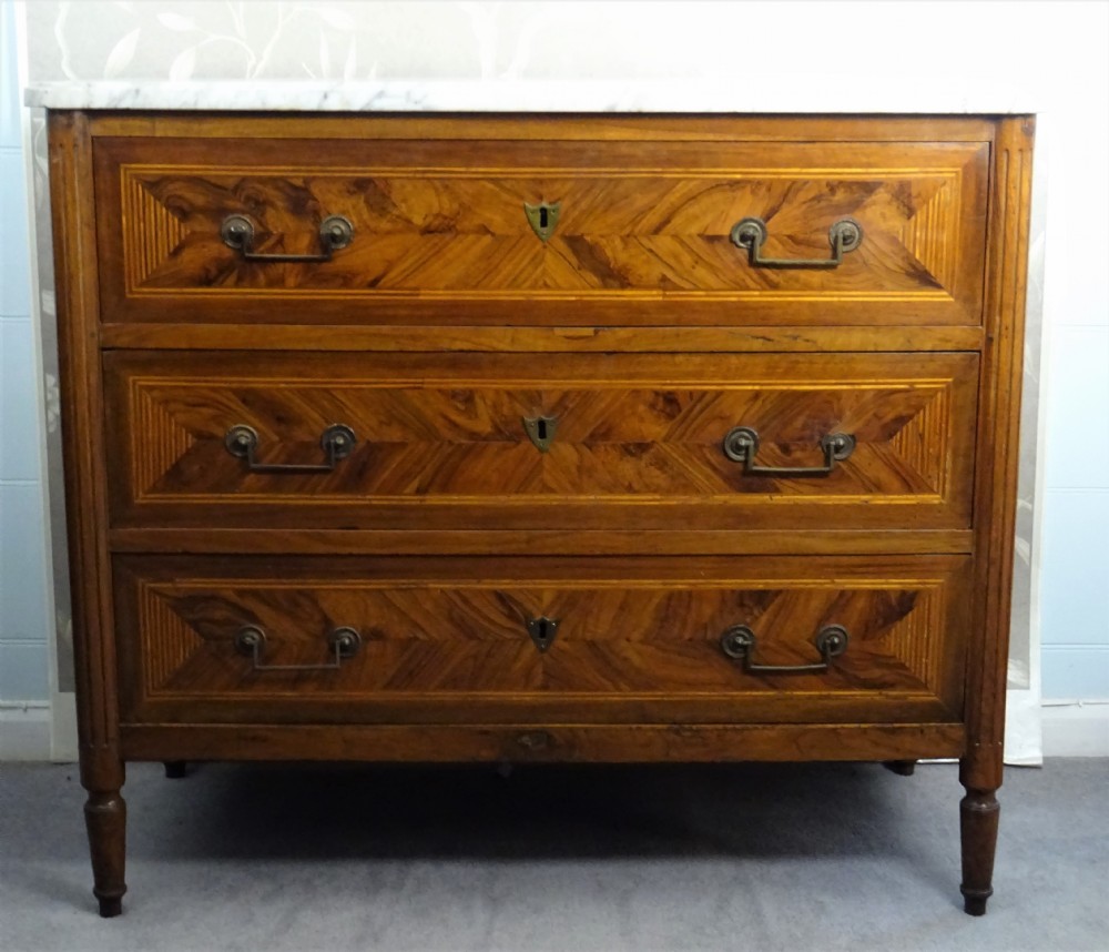 A French 19th C Walnut Inlaid Chest of Drawers View V