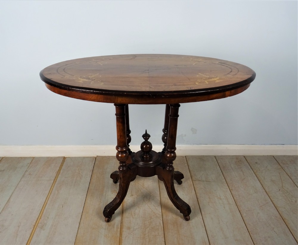 Inlaid Oval Walnut Occasional Side Table View III