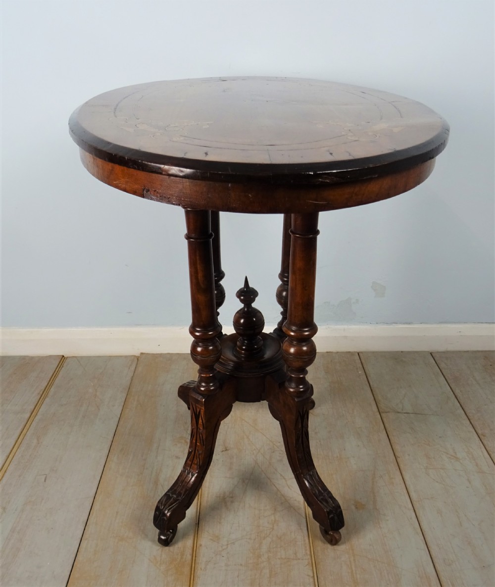 Inlaid Oval Walnut Occasional Side Table View VIII