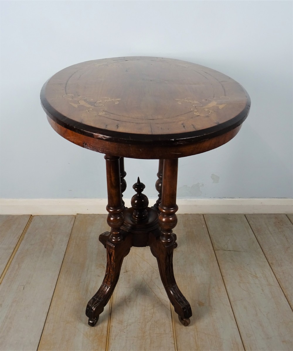 Inlaid Oval Walnut Occasional Side Table View IX