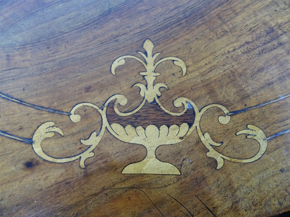 Inlaid Oval Walnut Occasional Side Table View XIII