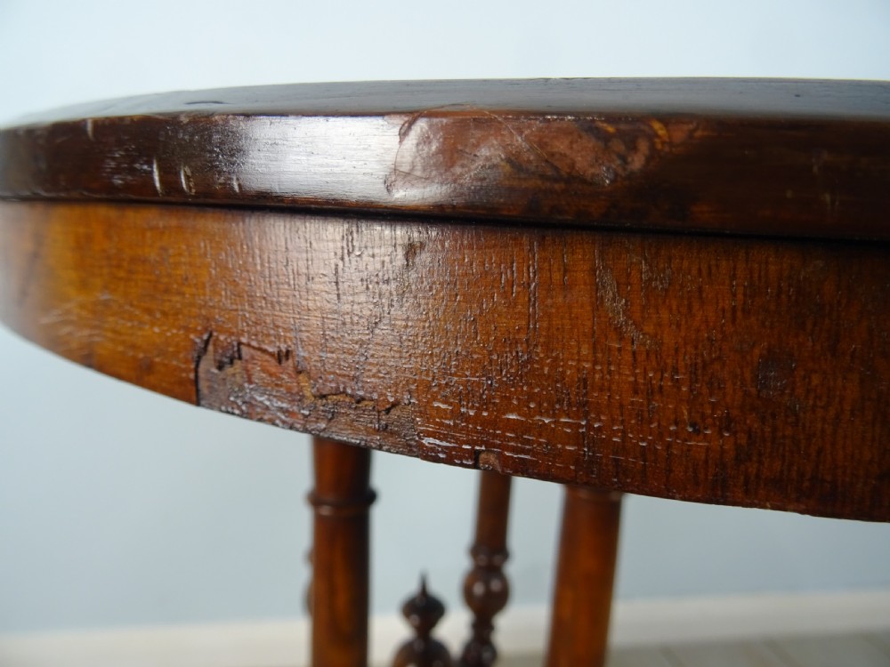 Inlaid Oval Walnut Occasional Side Table View XV