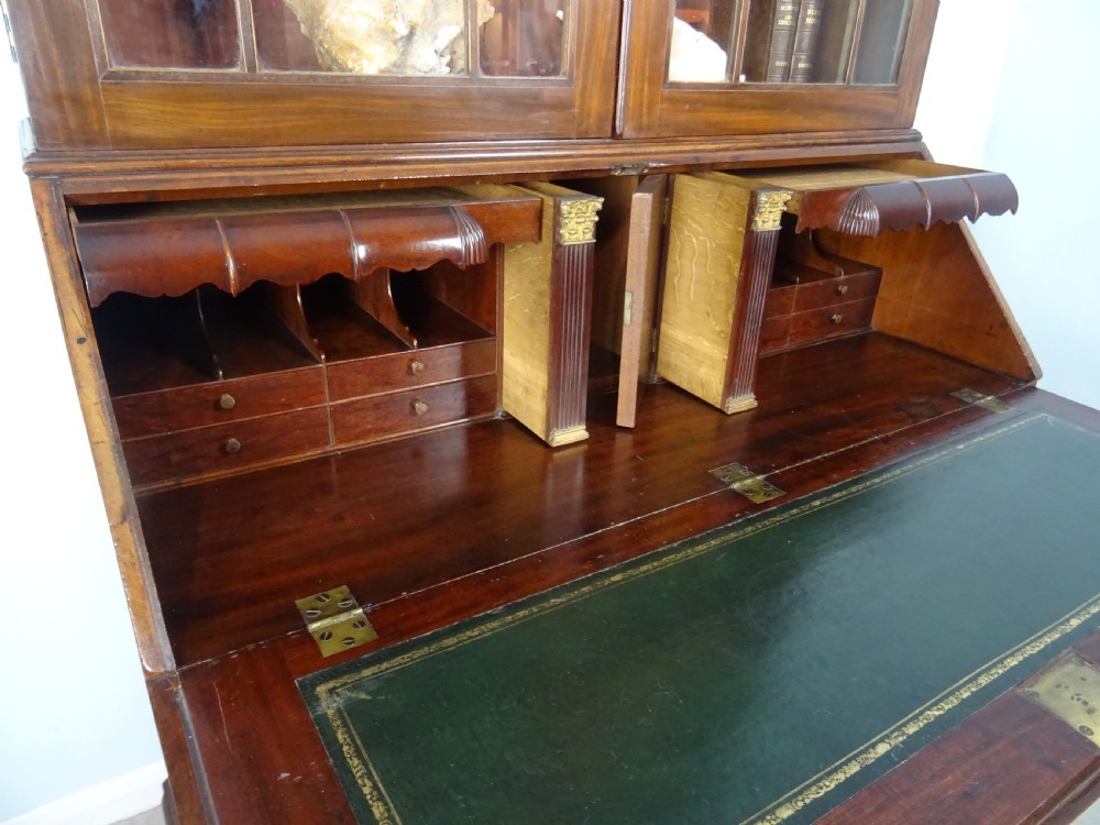 18th Century Georgian Mahogany Bureau Bookcase View III