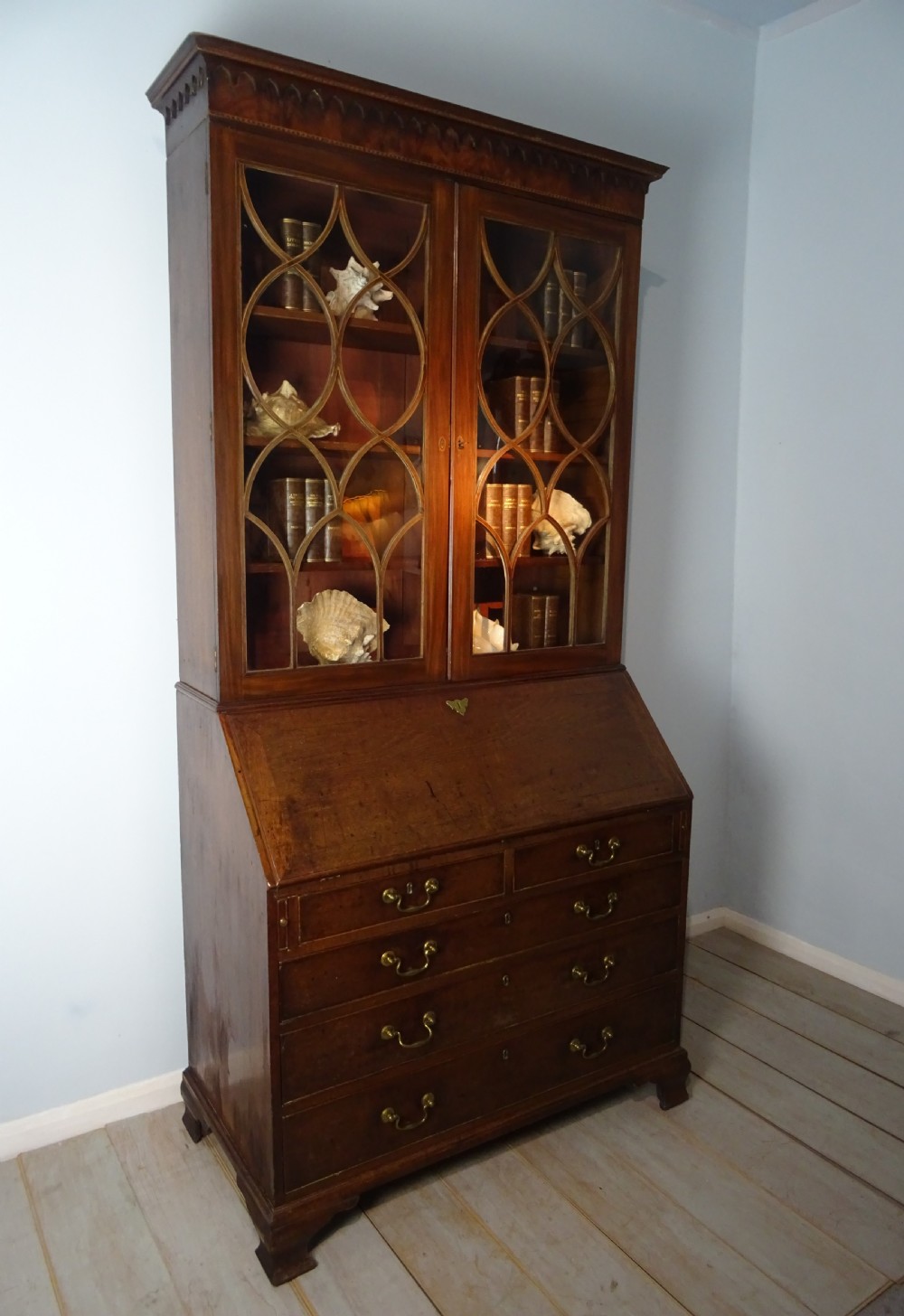 18th Century Georgian Mahogany Bureau Bookcase