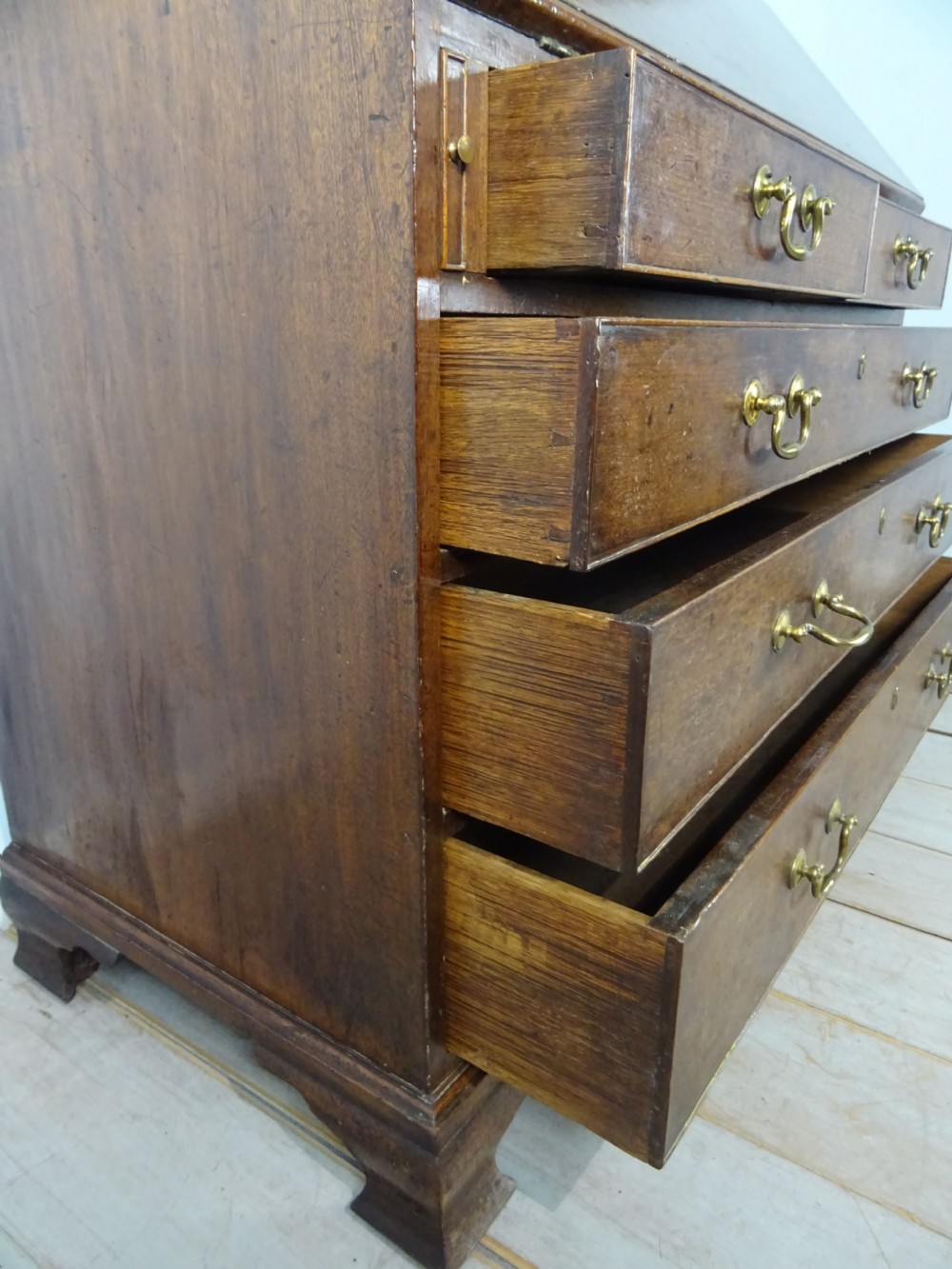 18th Century Georgian Mahogany Bureau Bookcase View XI
