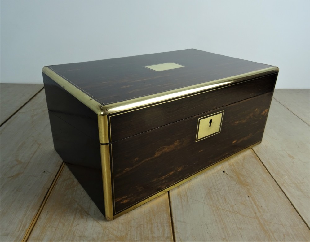 Victorian Campaign Brass Bound Coromandel Writing Slope