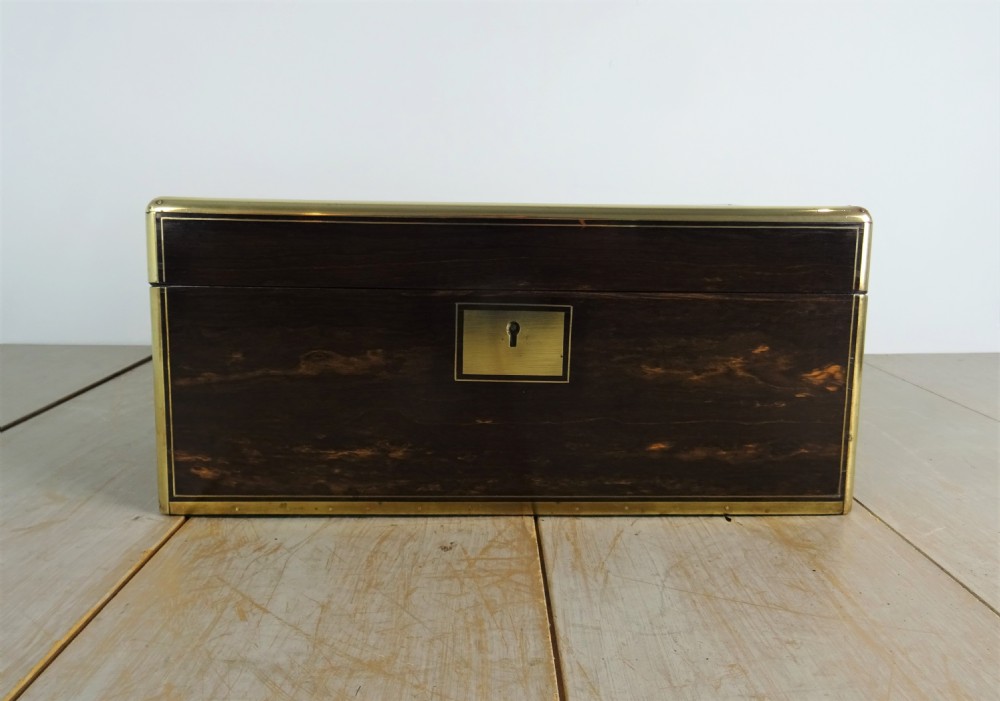 Victorian Campaign Brass Bound Coromandel Writing Slope View III