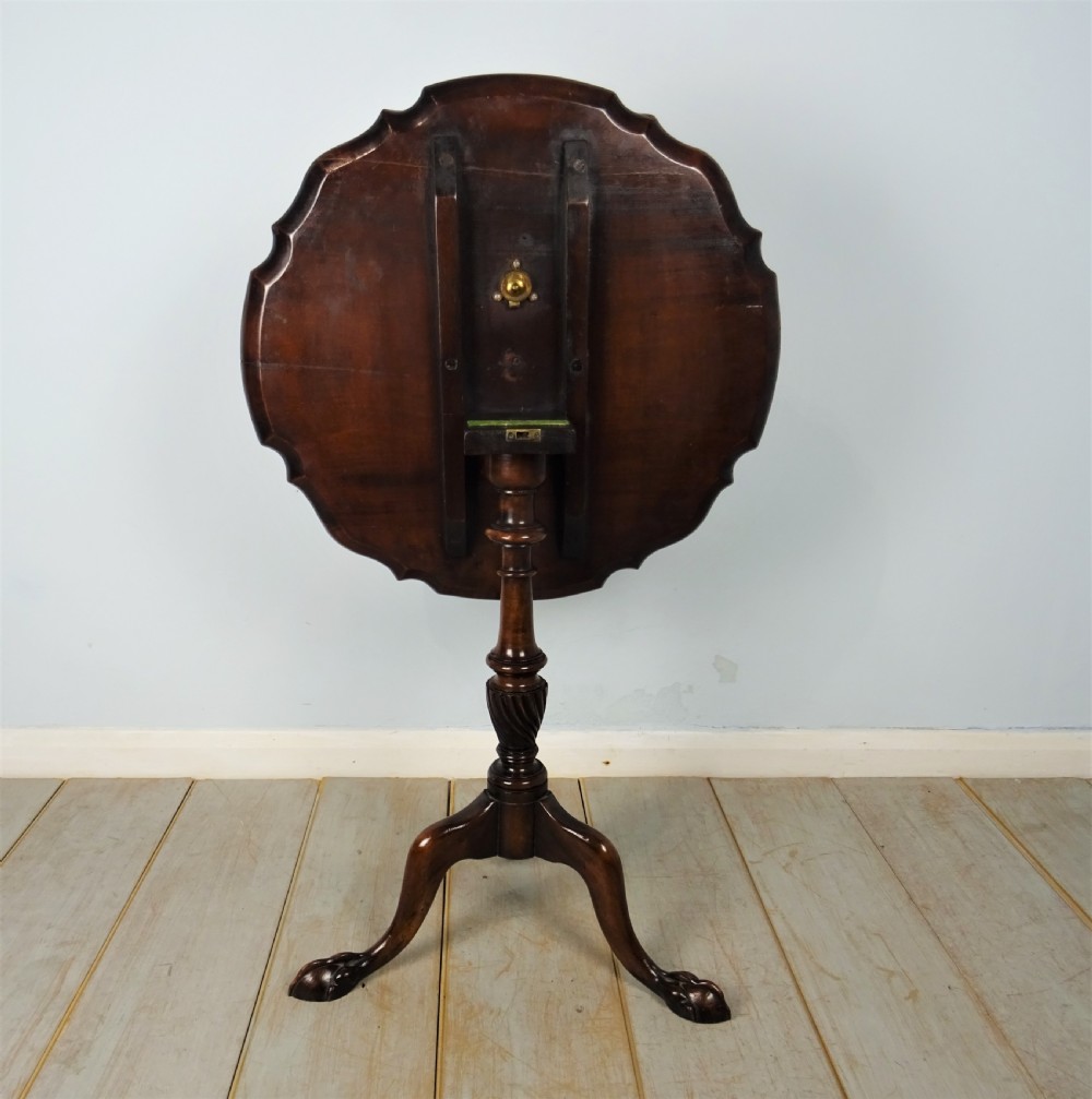 19th Century Mahogany Pie Crust Tilt Top Tripod Occasional Table View VI