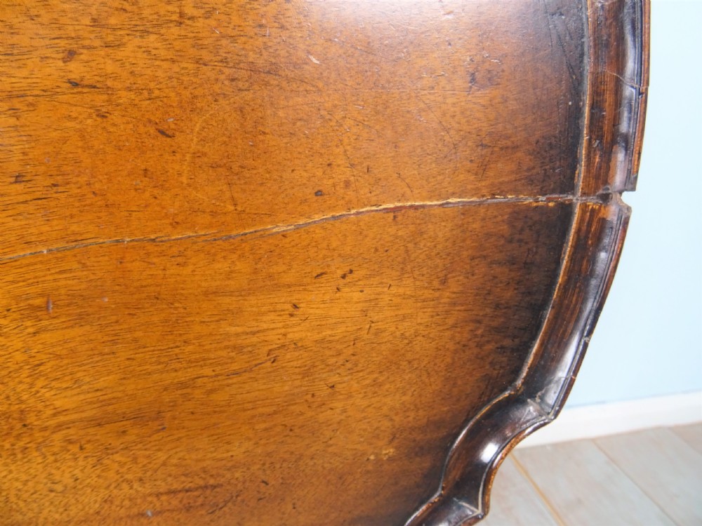 19th Century Mahogany Pie Crust Tilt Top Tripod Occasional Table View XIV