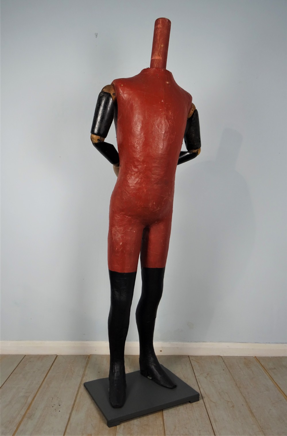 Rare Life Size Antique Shop Display Painted Papier Mache Mannequin