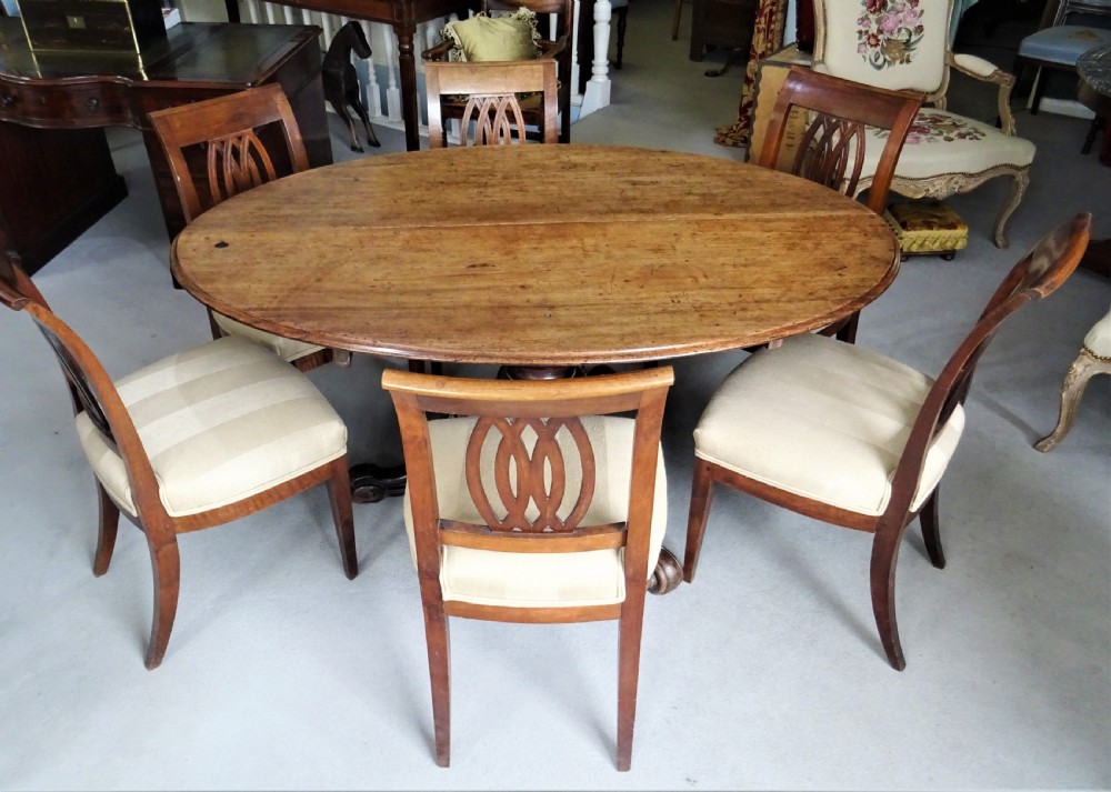 19th C Walnut Oval Dining Table View VII