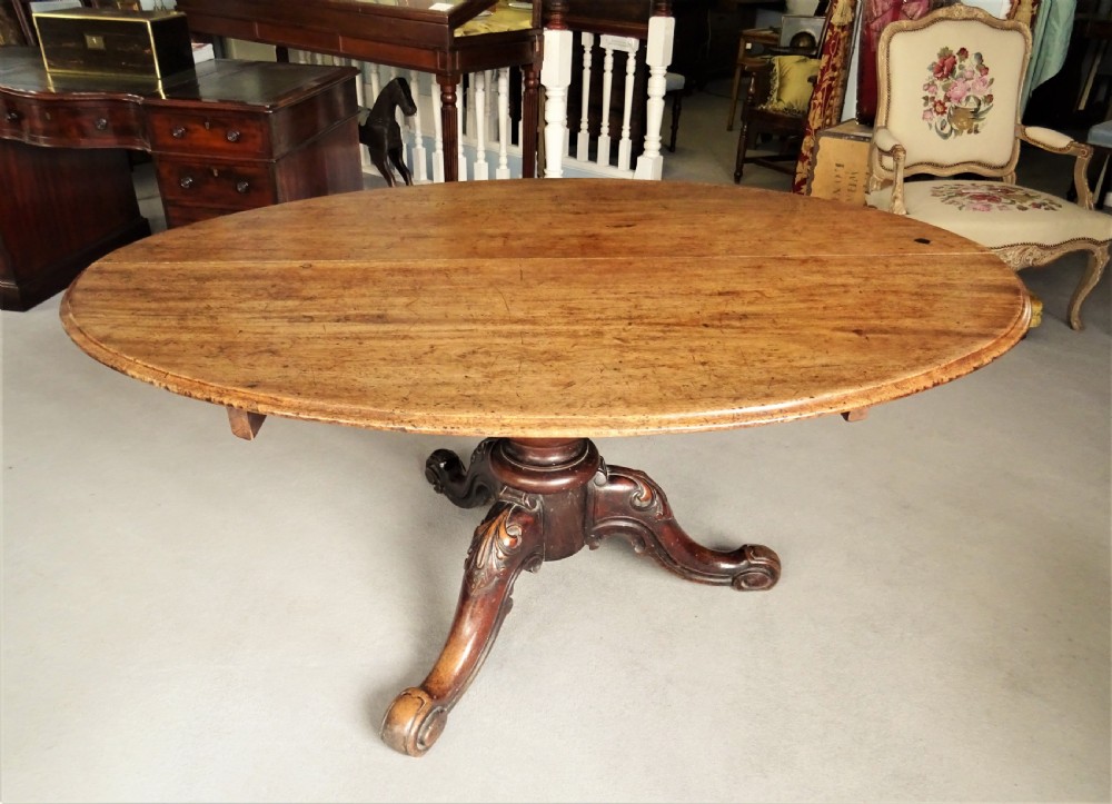 19th C Walnut Oval Dining Table View II