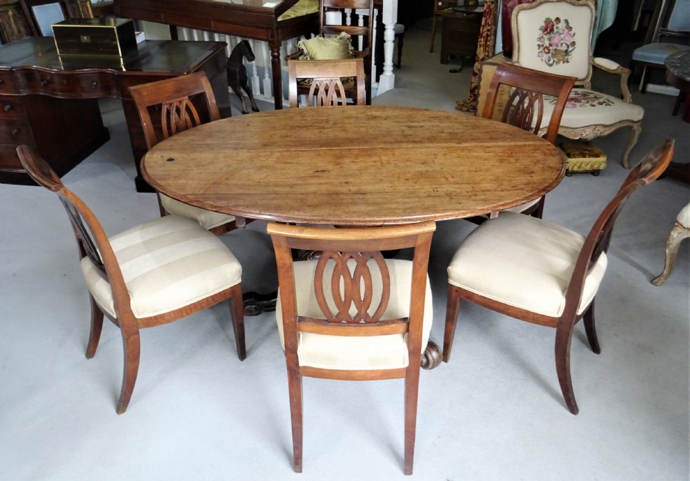19th C Walnut Oval Dining Table View X
