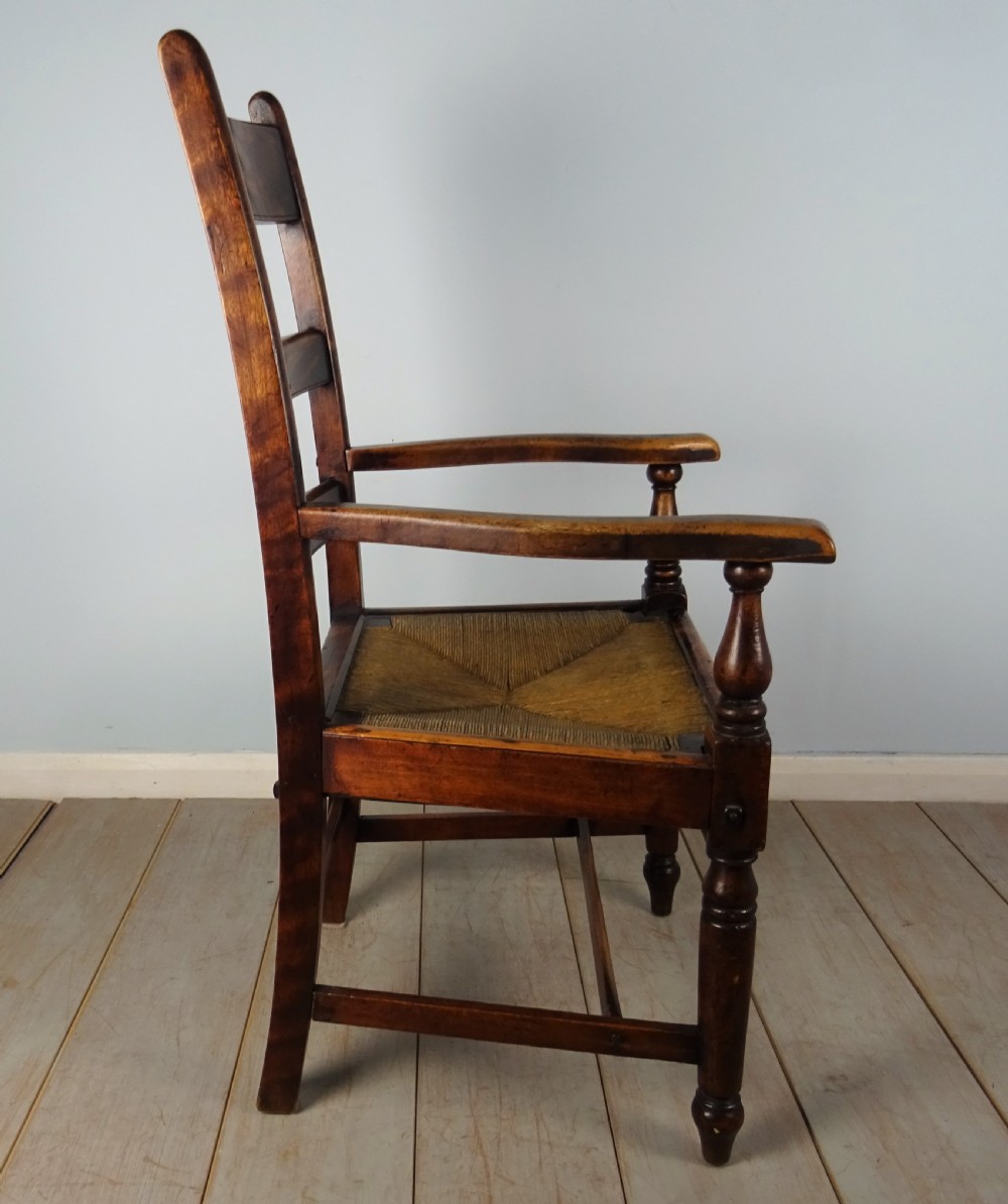 Late C18th Mahogany and Fruitwood Country House Open Armchair View XII