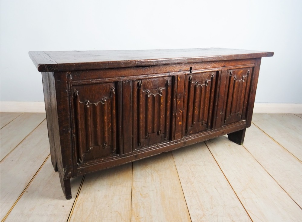 18th Century Small Oak Plank Coffer