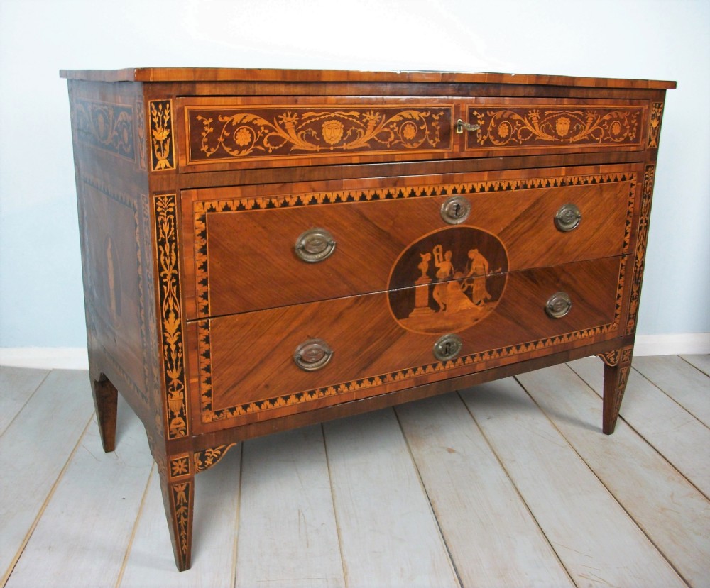 ANTIQUE ITALIAN NEOCLASSICAL COMMODE IN THE MANNER OF MAGGIOLINI View XV
