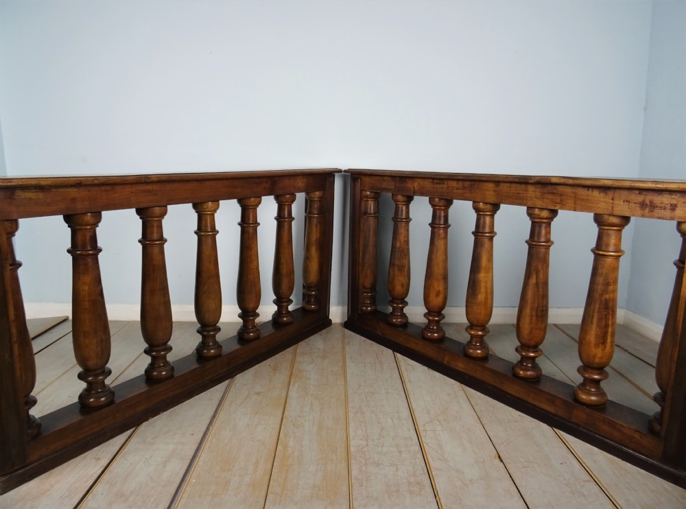 Pair of Italian Walnut Baluster Rails View XVIII