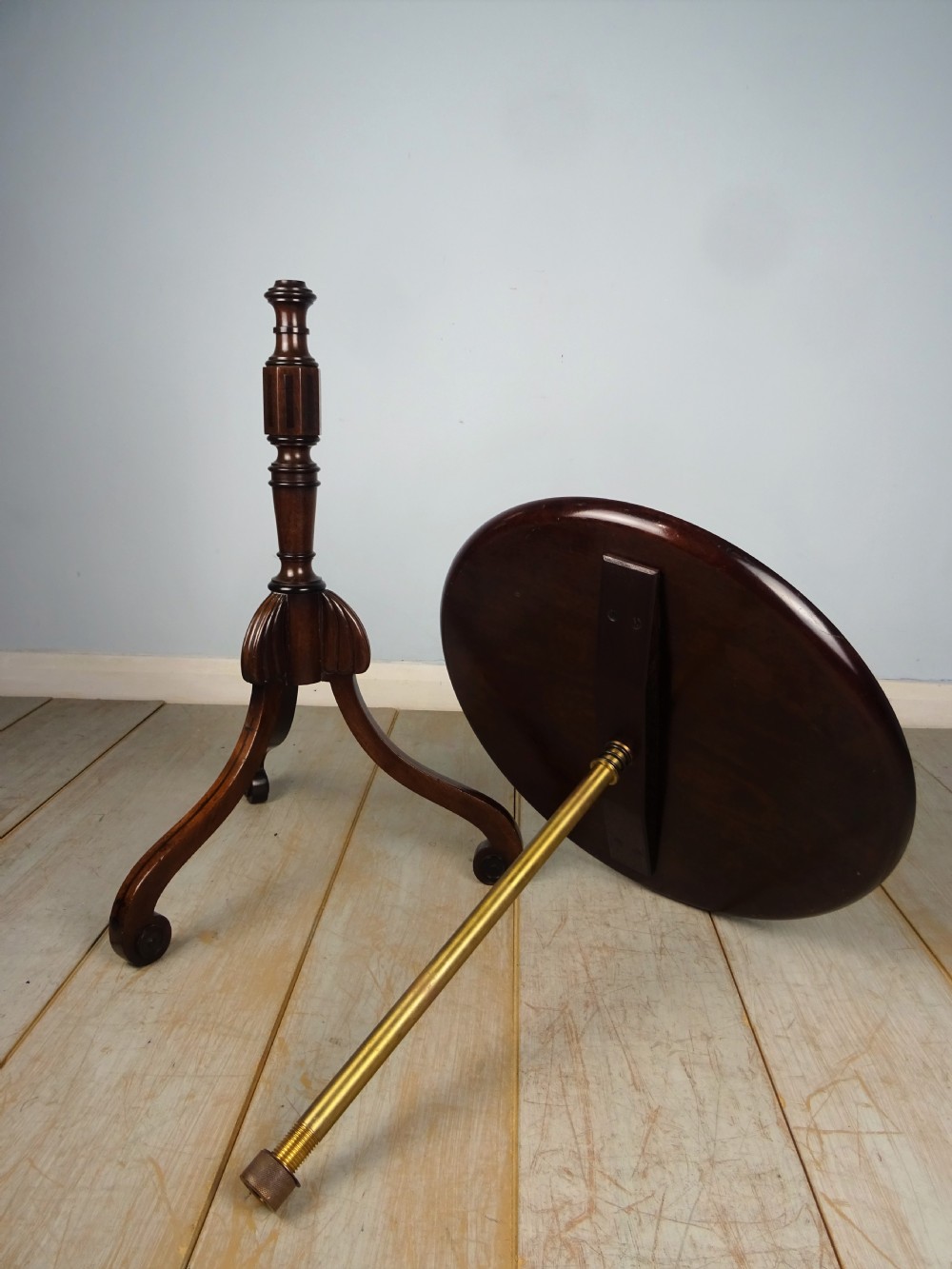 Campaign Mahogany Revolving Tripod Wine Occasional Table View II