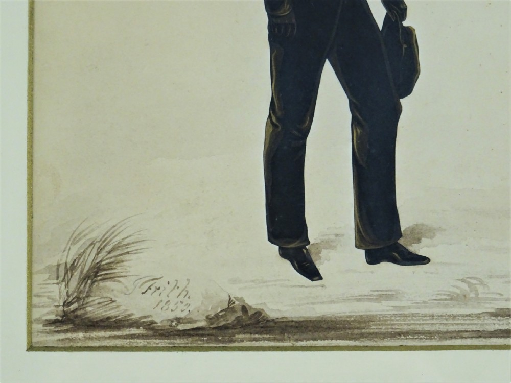 Pair of 19th C portrait silhouettes of two young men by Frith View II