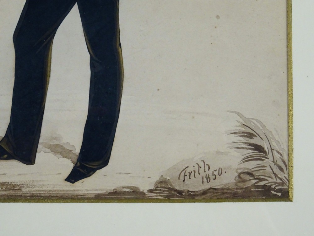 Pair of 19th C portrait silhouettes of two young men by Frith View III