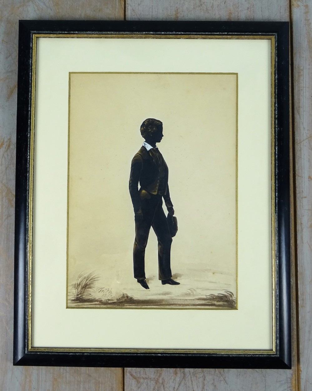 Pair of 19th C portrait silhouettes of two young men by Frith View VI