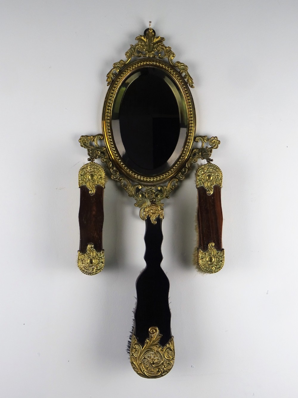  Victorian Hall Mirror and Brush Set