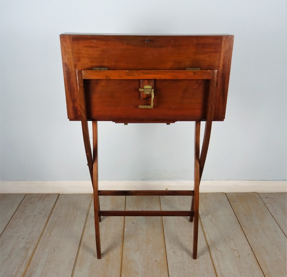 Mahogany Campaign Folding Desk Coaching Table View XII