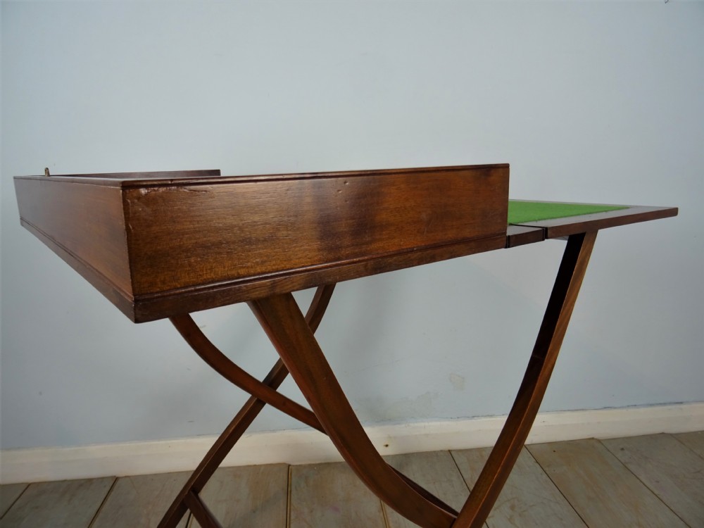 Mahogany Campaign Folding Desk Coaching Table View XIV