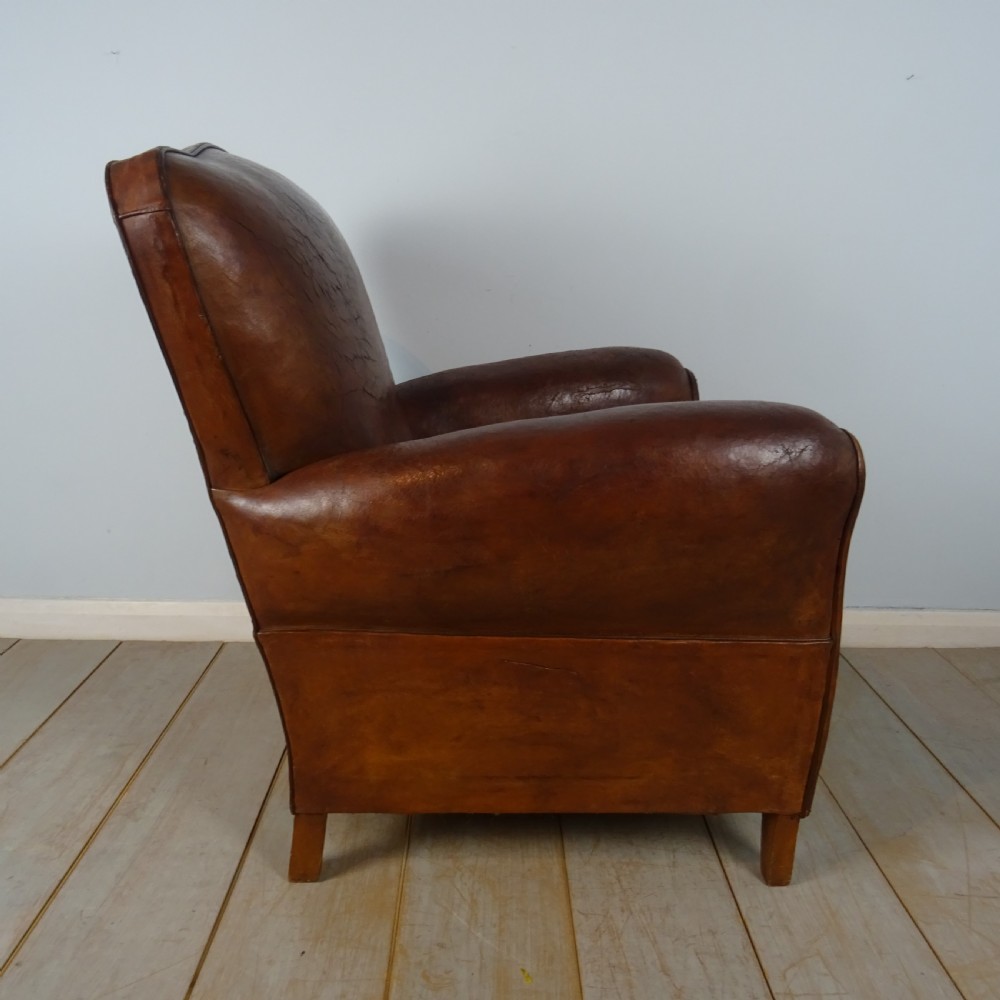 1930’s French Leather Club Chair View III