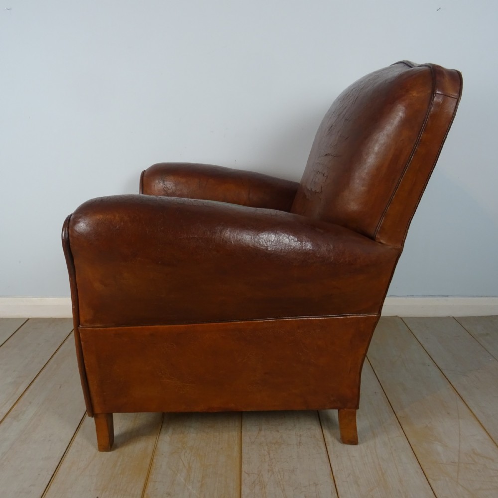1930’s French Leather Club Chair View V