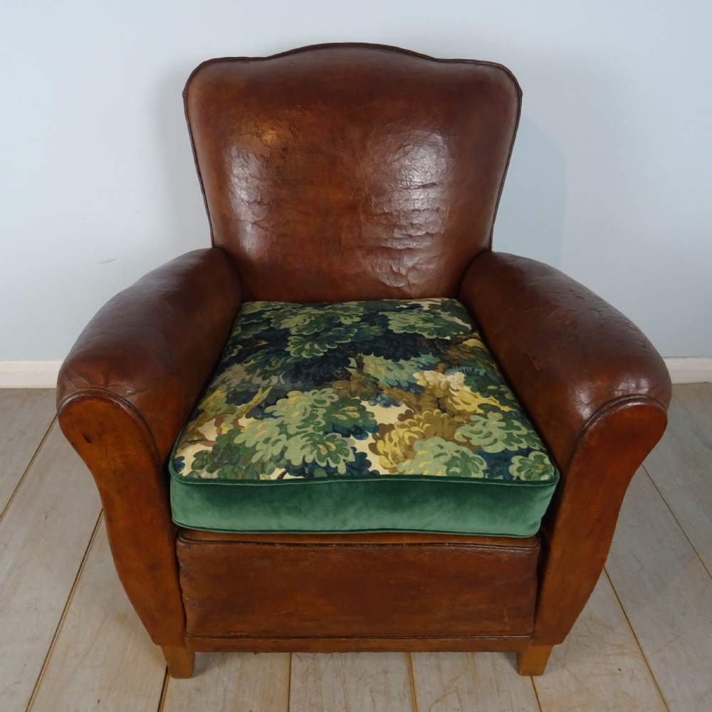 1930’s French Leather Club Chair View VII