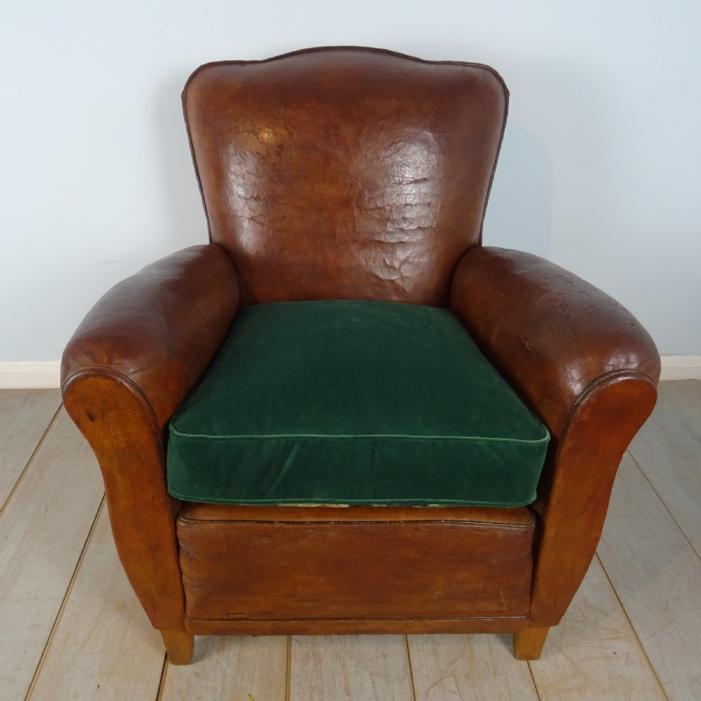 1930’s French Leather Club Chair View VIII