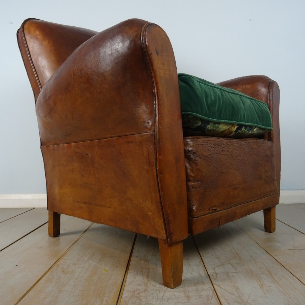 1930’s French Leather Club Chair View XIII