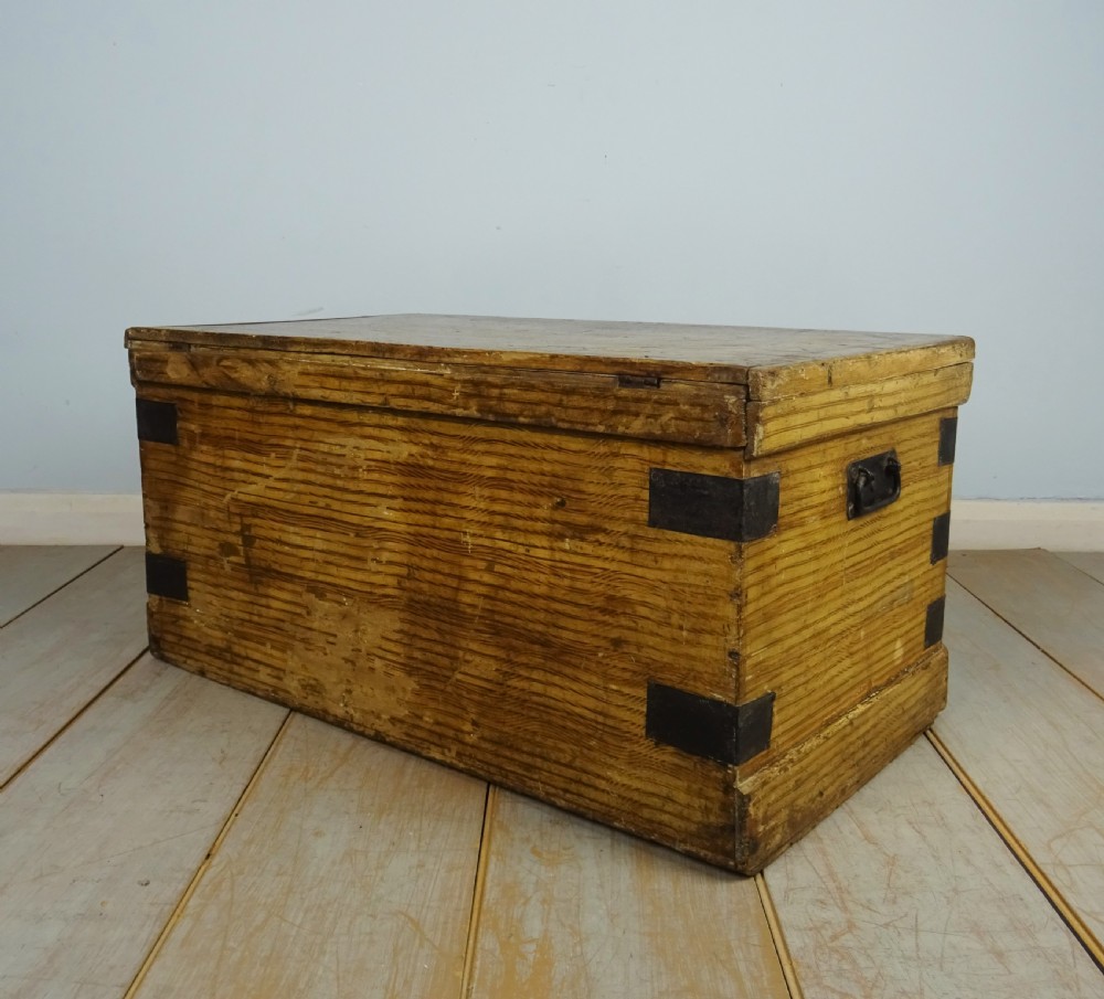 Original Victorian Hand Painted Travelling Trunk Chest View VII