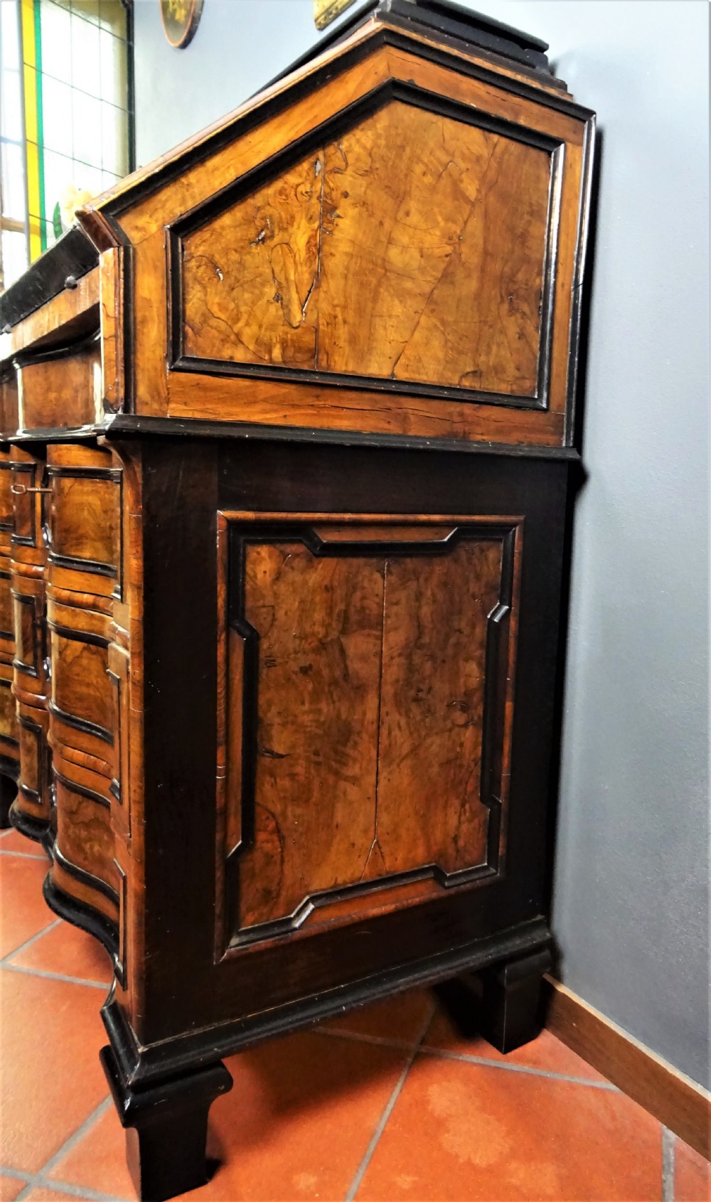 Antique Baroque Italian Lombardy Milanese Bureau View VII