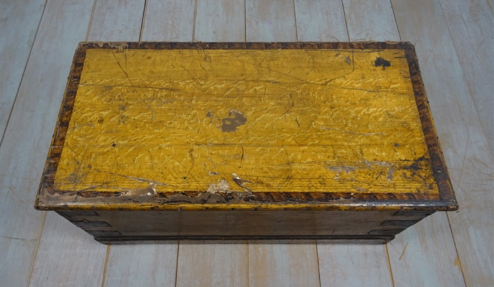 Original Victorian Hand Painted Travelling Trunk Chest View VI